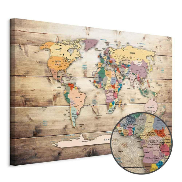 Quadro - World Map: Colourful Continents