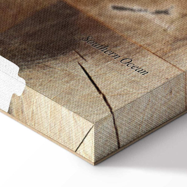 Quadro - World Map: Wooden Mosaic