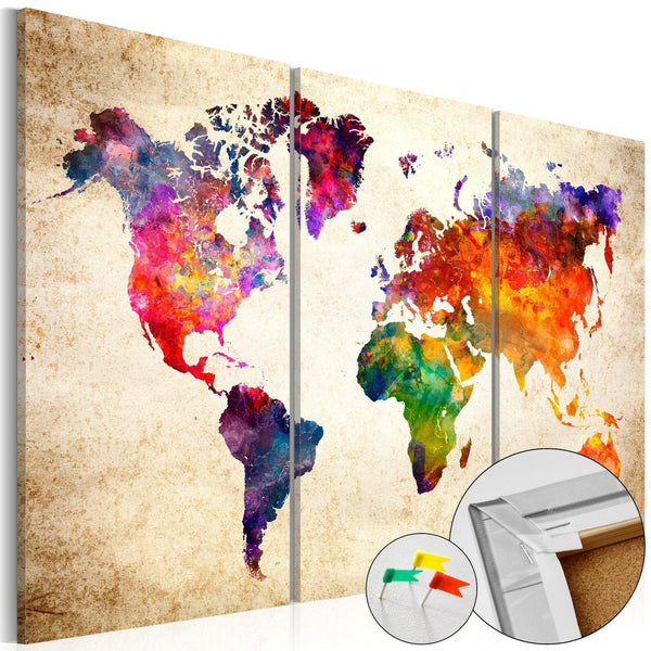 Quadro di sughero - Corkboard Map in Watercolor