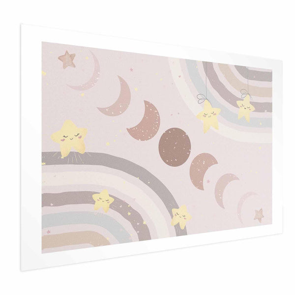 Poster - Phases of the Moon with a Rainbow