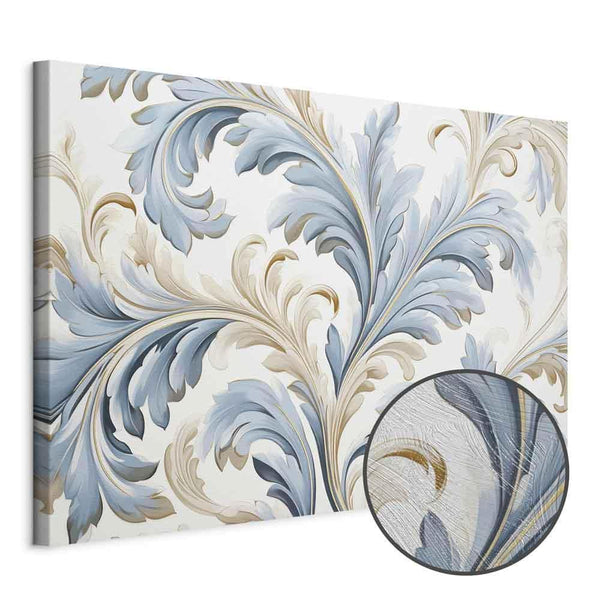 Quadro - Baroque Ornaments in Light Cream-Blue Hues