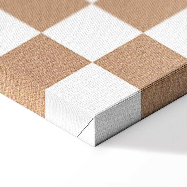 Quadro - Checkerboard Pattern - Brown-White Grid with a Subtle Noise
