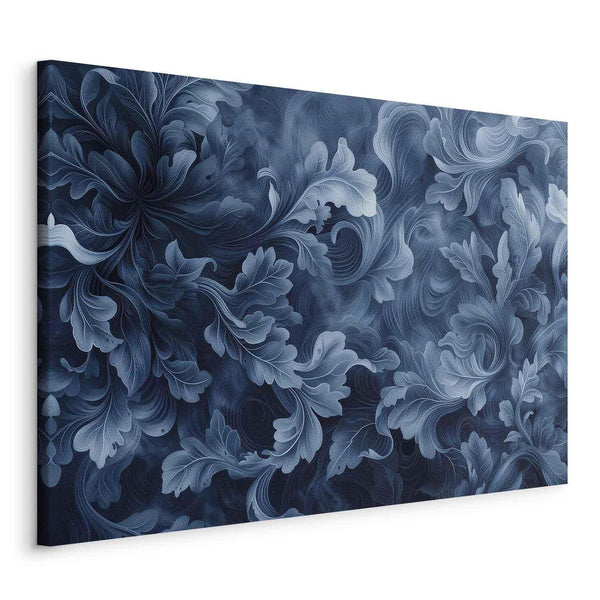 Quadro - Abstract Ornaments Dark Blue Victorian Leaves
