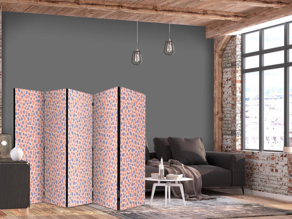 Paravento - Giraffe Pattern - Colorful Animal Pattern in Blue-Pink Spots