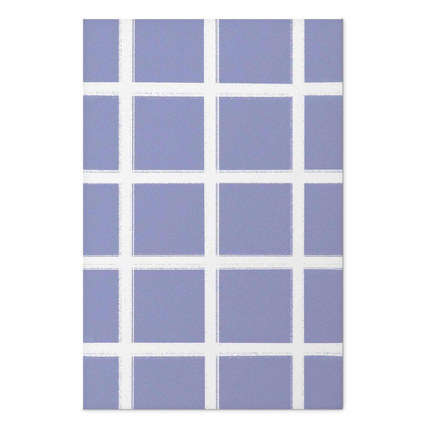 Poster - White Lines - a grid with large gaps on a blue background
