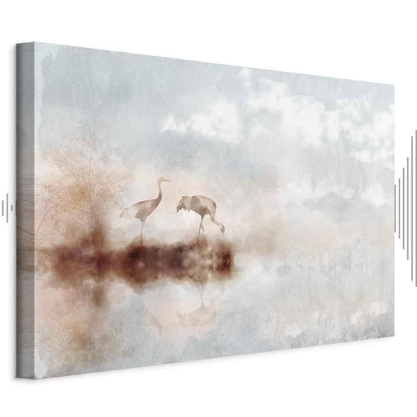 Quadro - Cranes in the Morning (1 Part) Wide