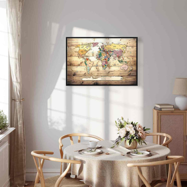 Quadro - World Map: Colourful Continents