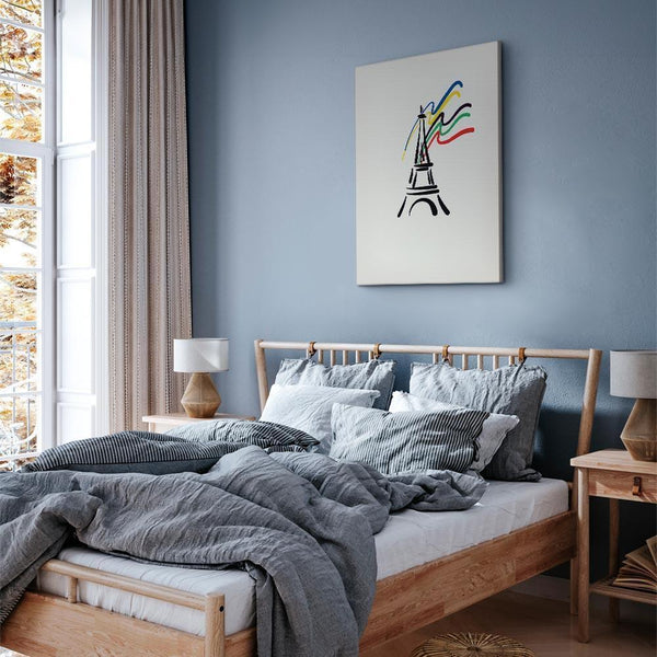 Quadro - Eiffel Tower and Colorful Ribbons