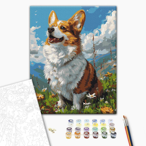 Quadro fai da te - Sunny Corgi