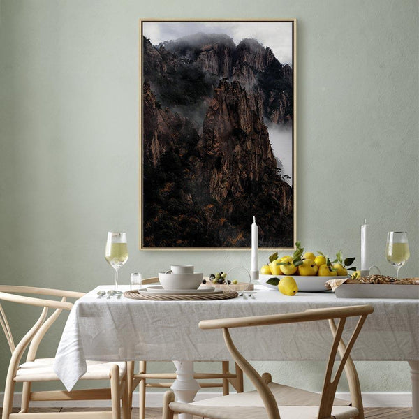 Quadro - Heart of Mountain Landscape (1-part) - Clouds Amid Rocks