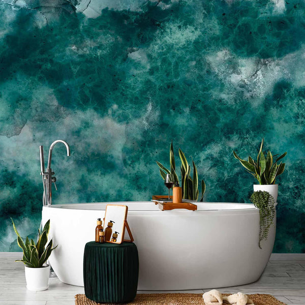 Carta da parati - Malachite respite - modernist abstract background with texture