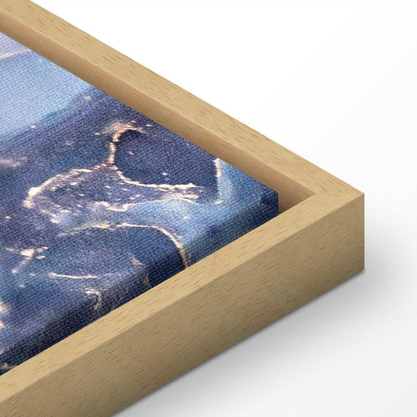 Quadro - Pink and blue marble - abstract watercolour with gold accents