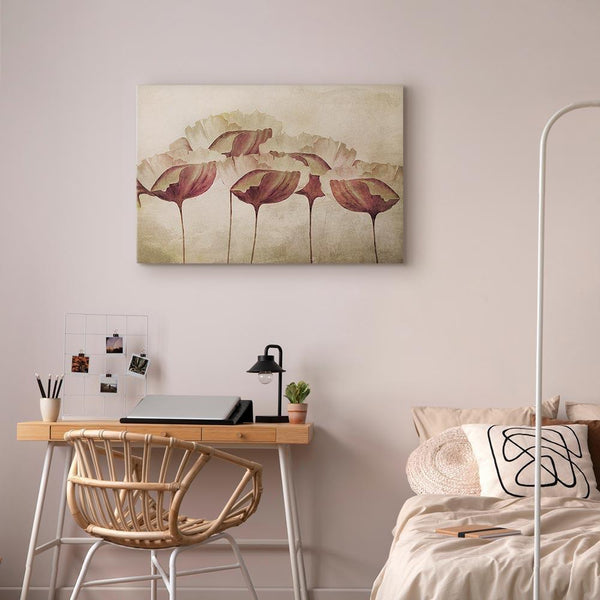 Quadro - Flowers in Beige (1 Part) Wide