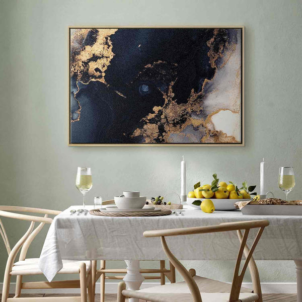 Quadro - Marble and navy blue – abstract textured pattern inspired by the starry sky