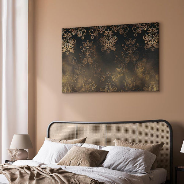 Quadro - Baroque Ornaments in Patinated Gold and Browns: Retro Motif