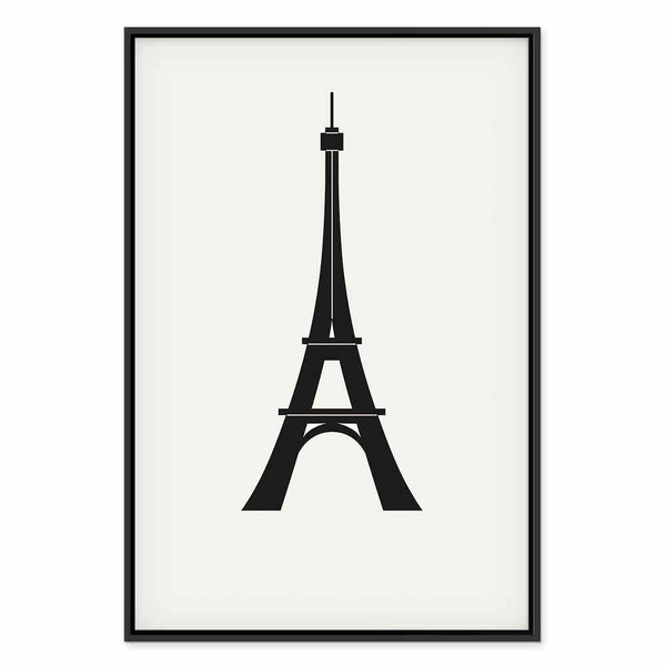 Quadro - Eiffel Tower Simple Graphics in Black and White
