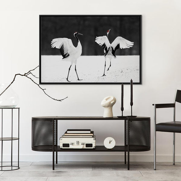 Quadro - Dancing Cranes (1 Part) Wide