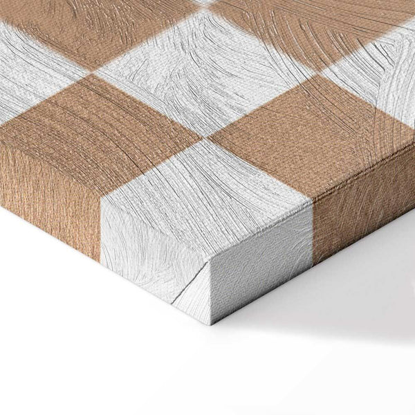 Quadro - Checkerboard Pattern - Brown-White Grid with a Subtle Noise