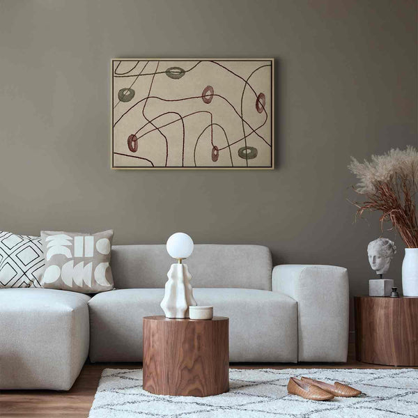 Quadro - Lines and shapes – bead labyrinth on a pale washed background