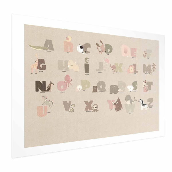 Poster - Beige Alphabet