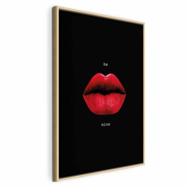 Quadro - Red Lips (1-part) - Black Background with English Text