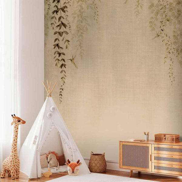 Carta da parati - Beige Hummingbirds