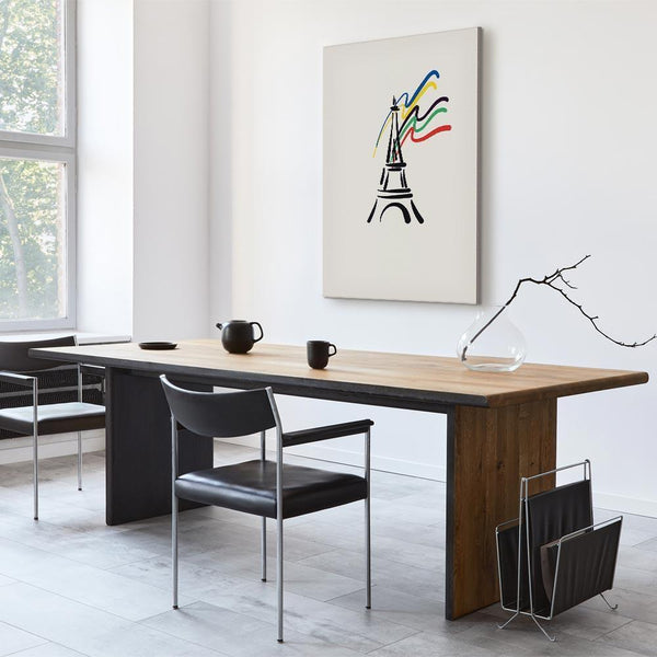 Quadro - Eiffel Tower and Colorful Ribbons