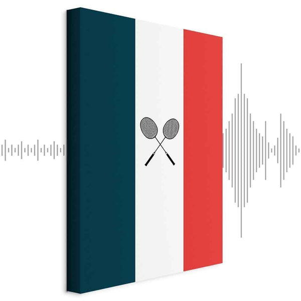 Quadro - Black Badminton Rackets Against the Backdrop of the French Flag