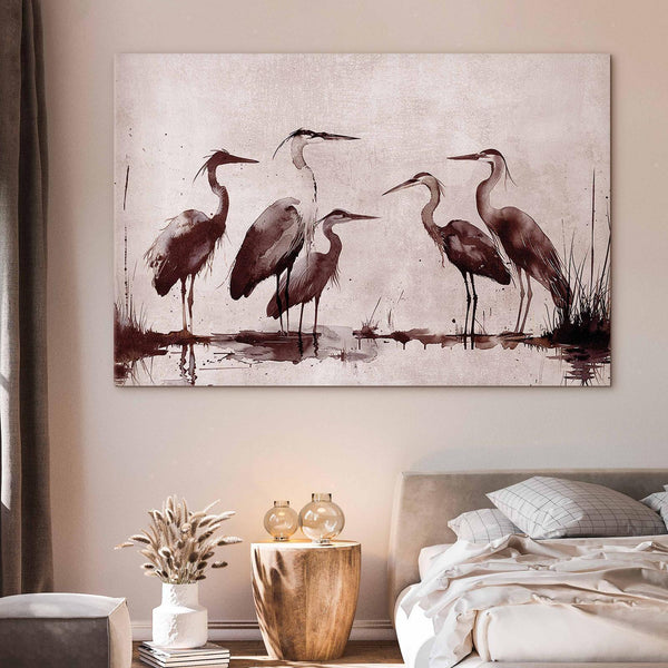 Quadro XXL - Herons painted with ink