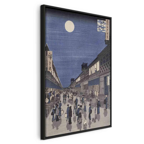 Quadro - Utagawa Hiroshige – Night time view of Saruwaka Street
