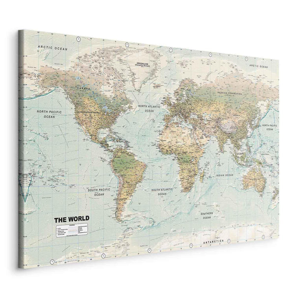 Quadro - World Map: Beautiful World