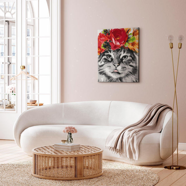 Quadro fai da te - Cat With Flowers