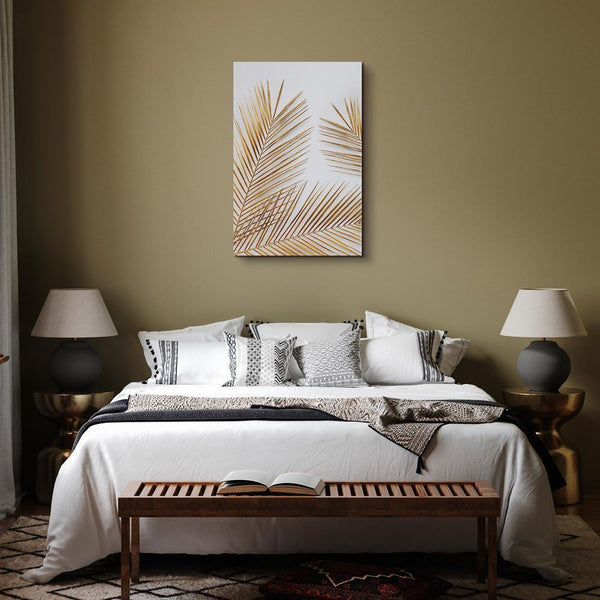 Quadro - Golden Palm Leaves (1 Part) Vertical
