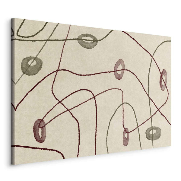 Quadro - Lines and shapes – bead labyrinth on a pale washed background