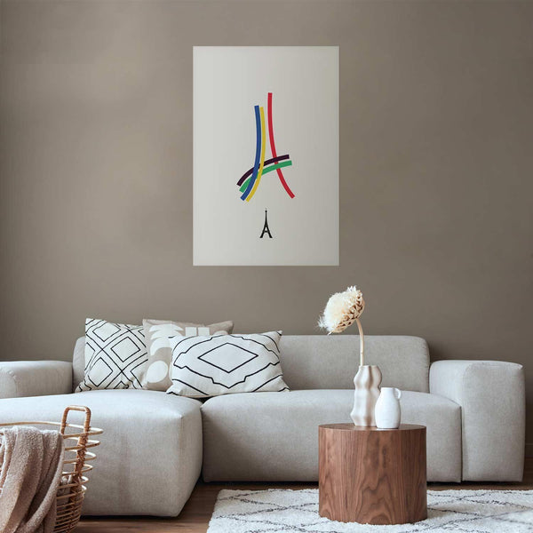 Poster - Eiffel Tower - Colored Graphic - Abstraction