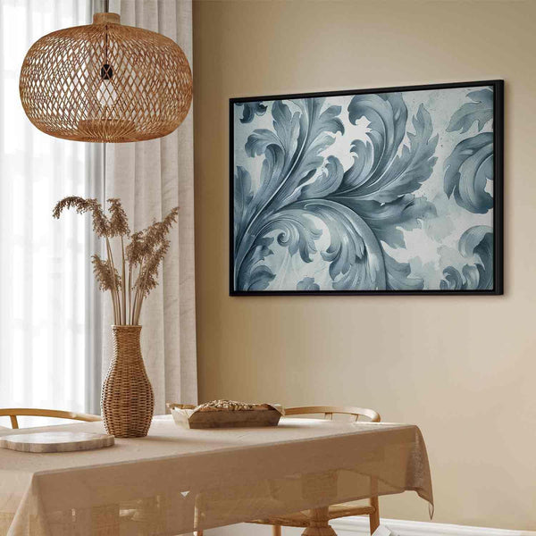Quadro - Stone Baroque Ornaments in Light Shades of Gray-Blue