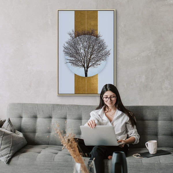 Quadro - Circle of Nature (1-part) - Tree Branches in Round Composition
