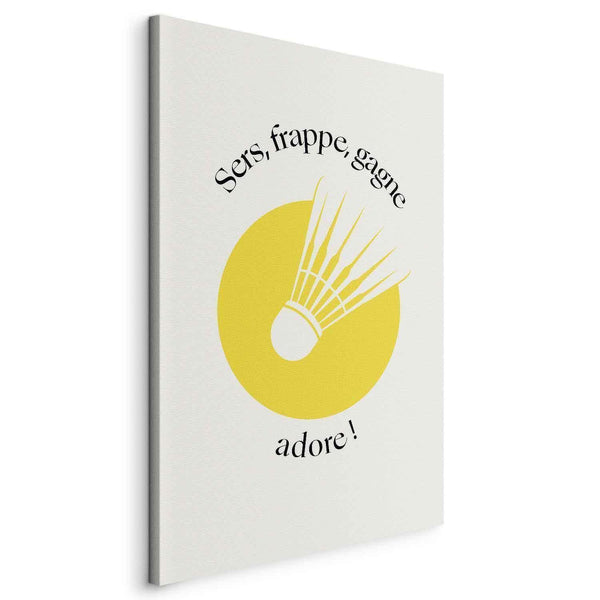 Quadro - Badminton Shuttlecock on a Yellow Circle Background