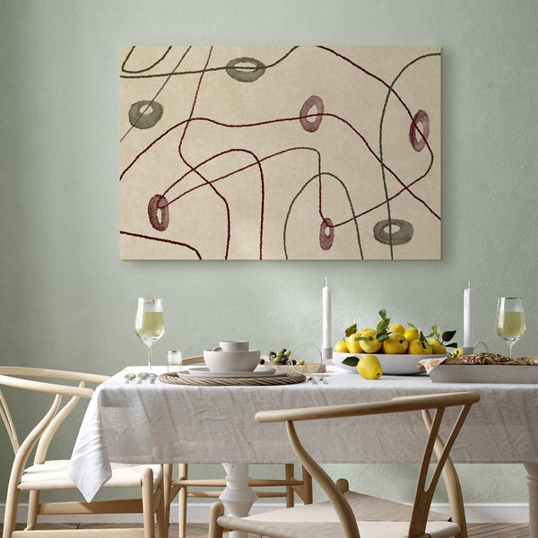 Quadro - Lines and shapes – bead labyrinth on a pale washed background