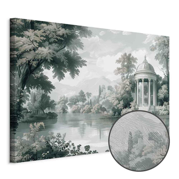 Quadro - View of the Park and Lake Retro Vintage Landscape in Greens