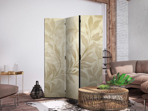 Paravento - Botanical Motif with Leaves and Vines in Sandy Colors
