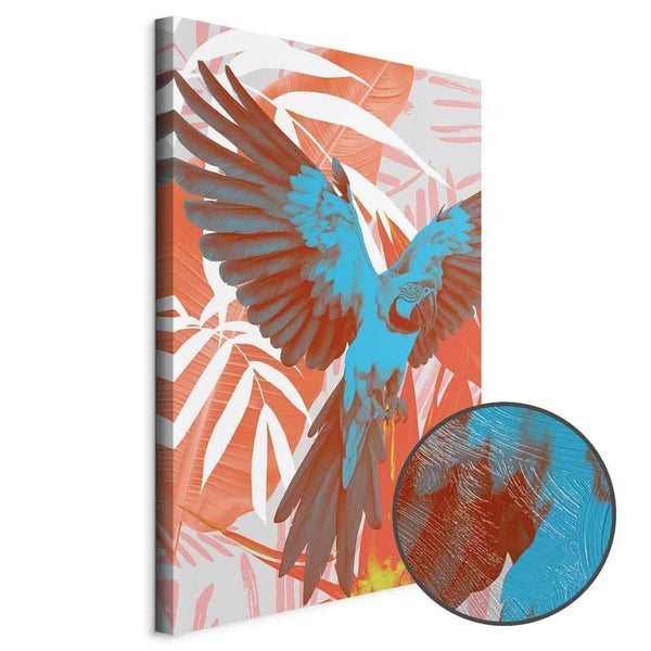 Quadro - Exotic Wings - Parrot Among Abstract Leaf Patterns