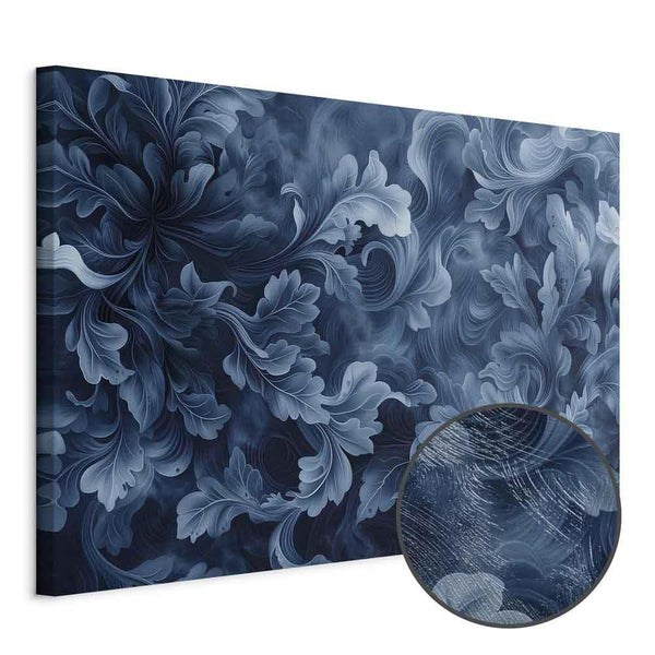 Quadro - Abstract Ornaments Dark Blue Victorian Leaves