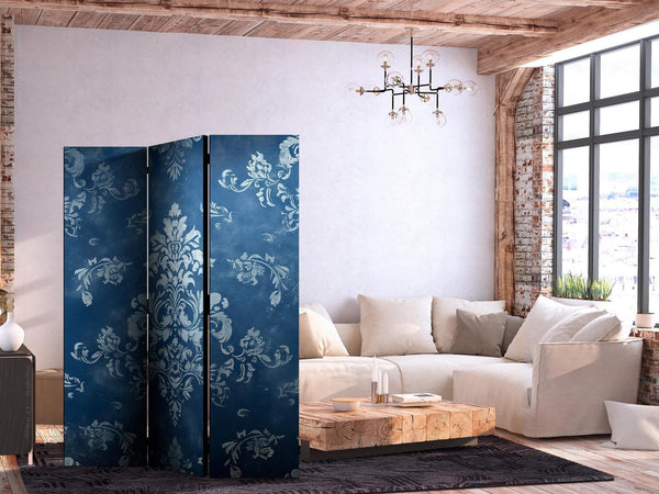 Paravento - Retro Ornament - Decorative Motif in Rubbed Blues