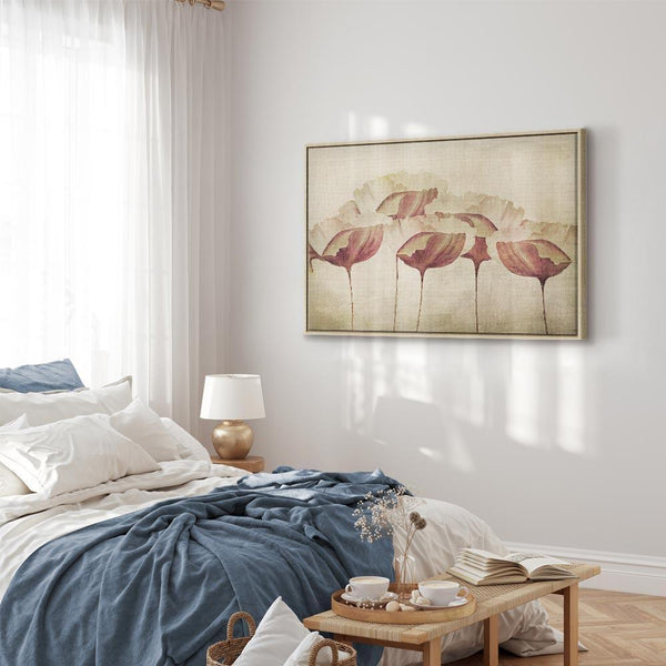 Quadro - Flowers in Beige (1 Part) Wide