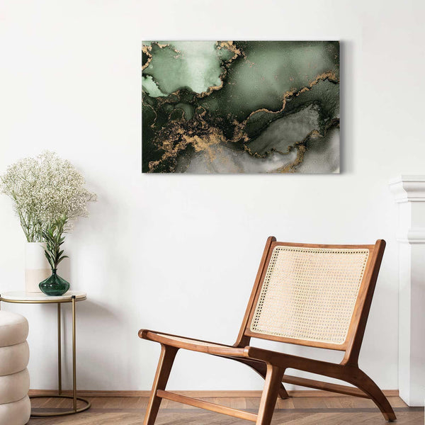 Quadro - Green watercolour - abstraction inspired by the structure of marble