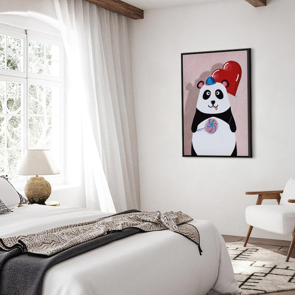 Quadro - Panda with a Balloon (1 Part) Vertical