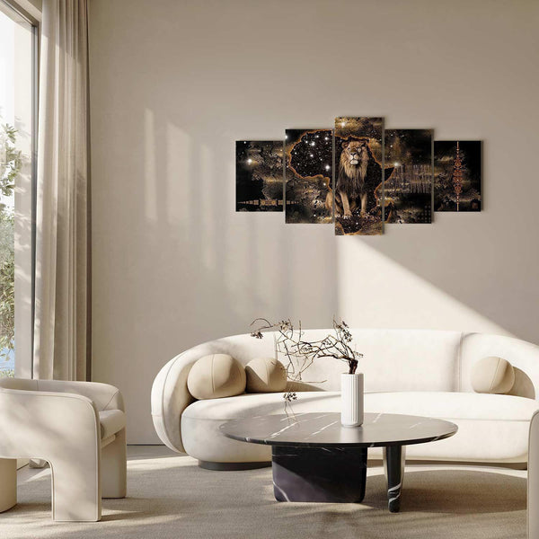 Quadro - Golden Lion (5 Parts) Wide