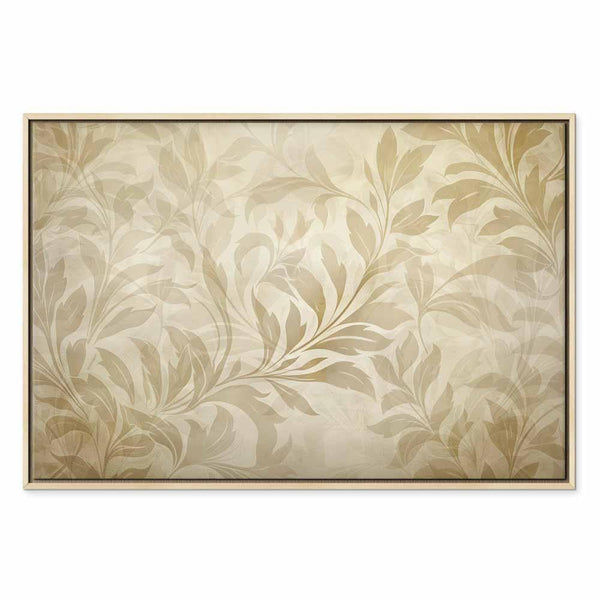 Quadro - Botanical Motif with Leaves and Vines in Sand Colors