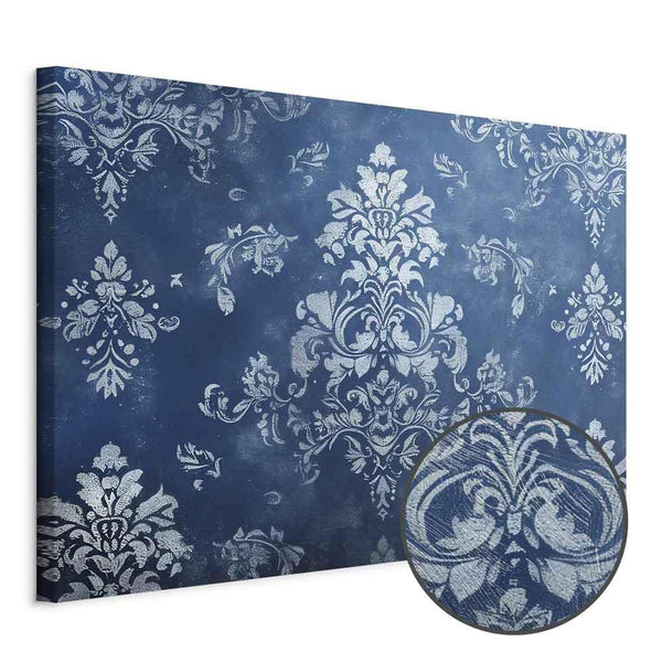 Quadro - Retro Ornament Decorative Motif in Worn Blues